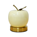 Ceramic Apple Table Lamp with Brass Rod and Metal Base | Kelmera