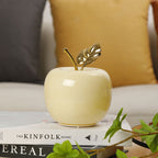 Ceramic Apple Table Lamp with Brass Rod and Metal Base | Kelmera
