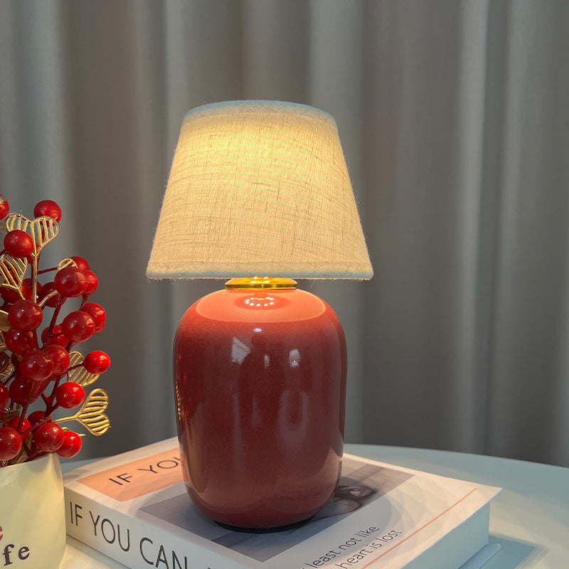 Ceramic Bedside Lamp with Linen Shade | Kelmera