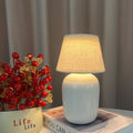 Ceramic Bedside Lamp with Linen Shade | Kelmera