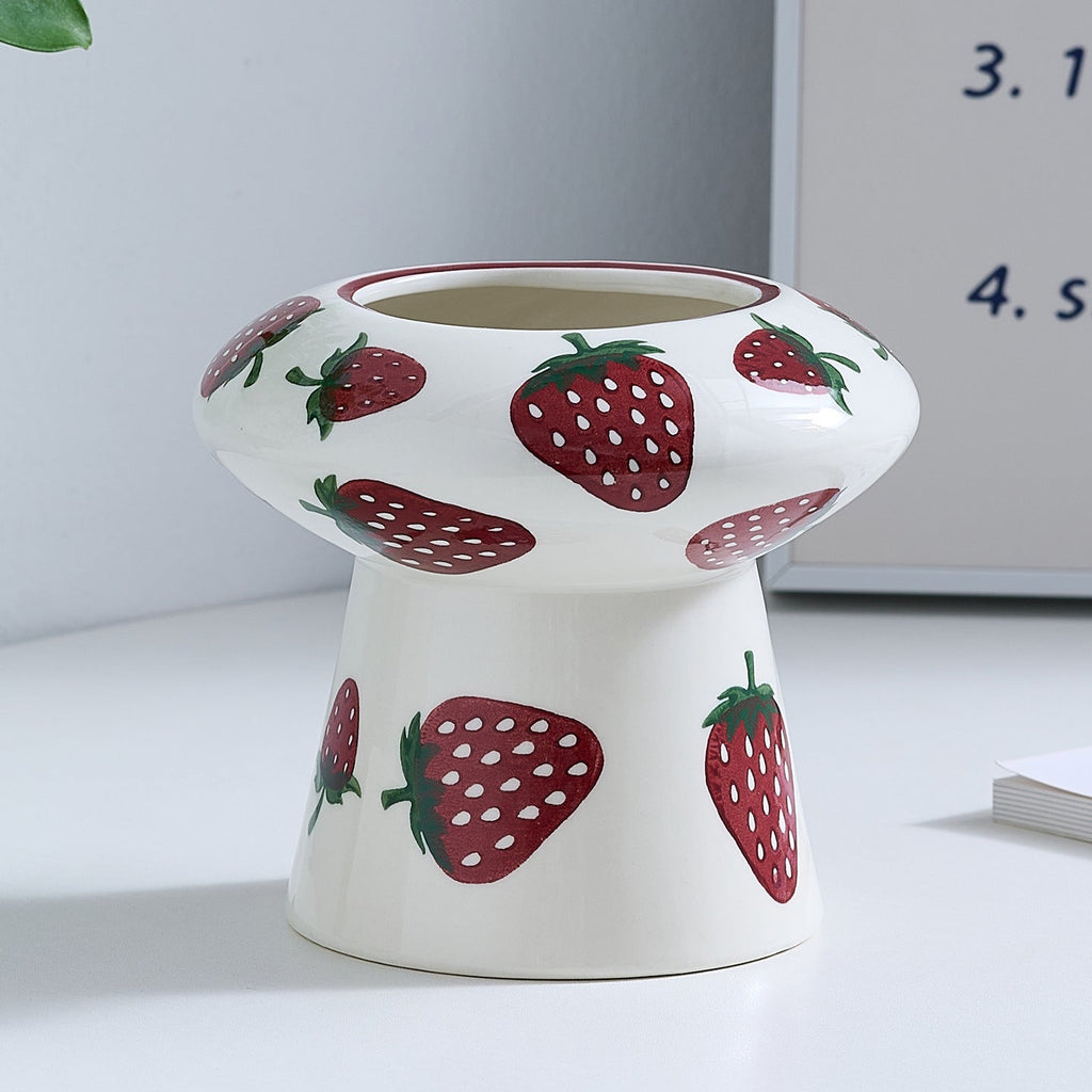 Ceramic Vase with Strawberry Pattern | Kelmera