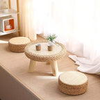 Chair Set Woven Natural Fiber Wood | Kelmera