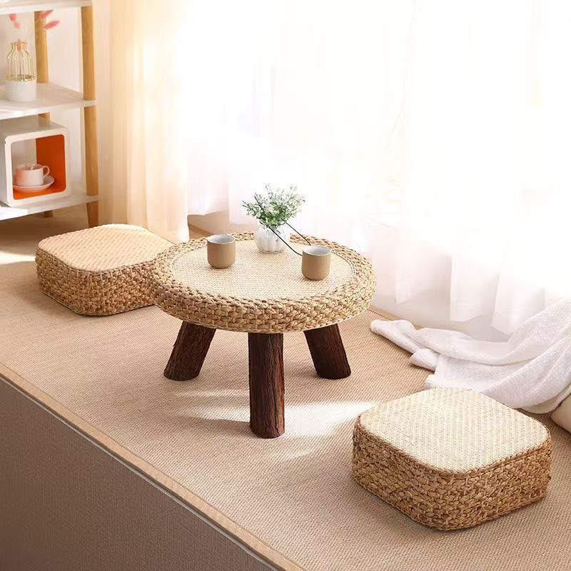 Chair Set Woven Natural Fiber Wood | Kelmera