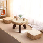 Chair Set Woven Natural Fiber Wood | Kelmera
