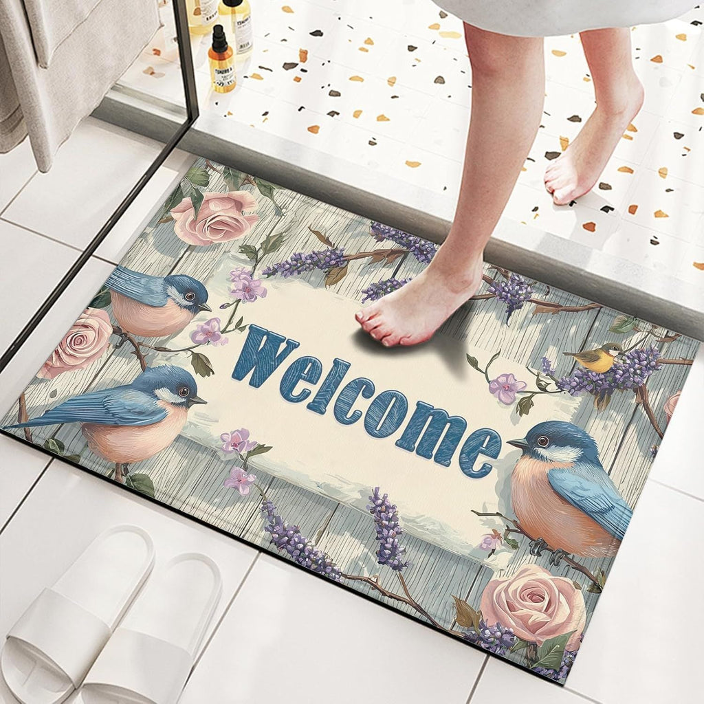 Charming Floral Welcome Mat | Kelmera