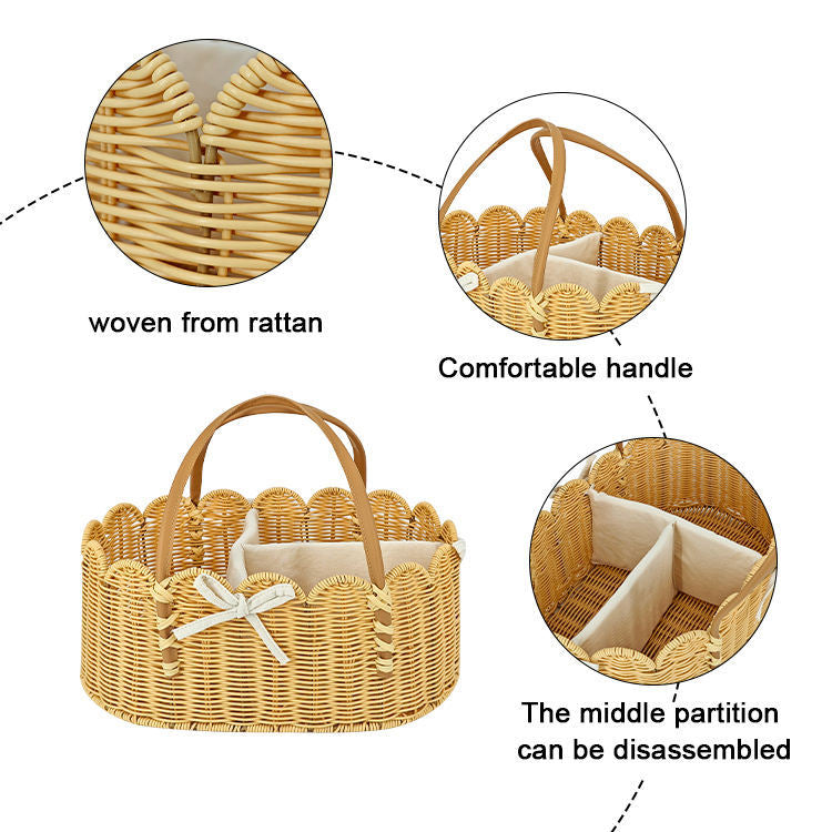 Charming Storage Basket with Leather Handles | Kelmera