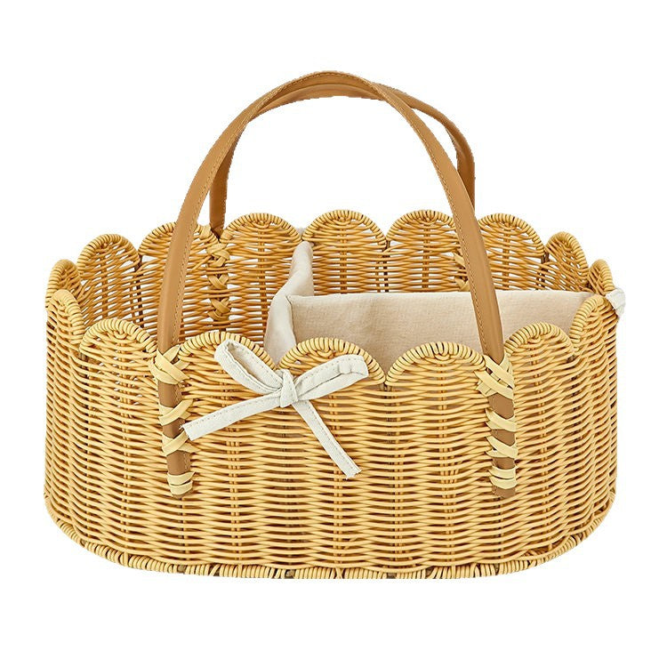 Charming Storage Basket with Leather Handles | Kelmera