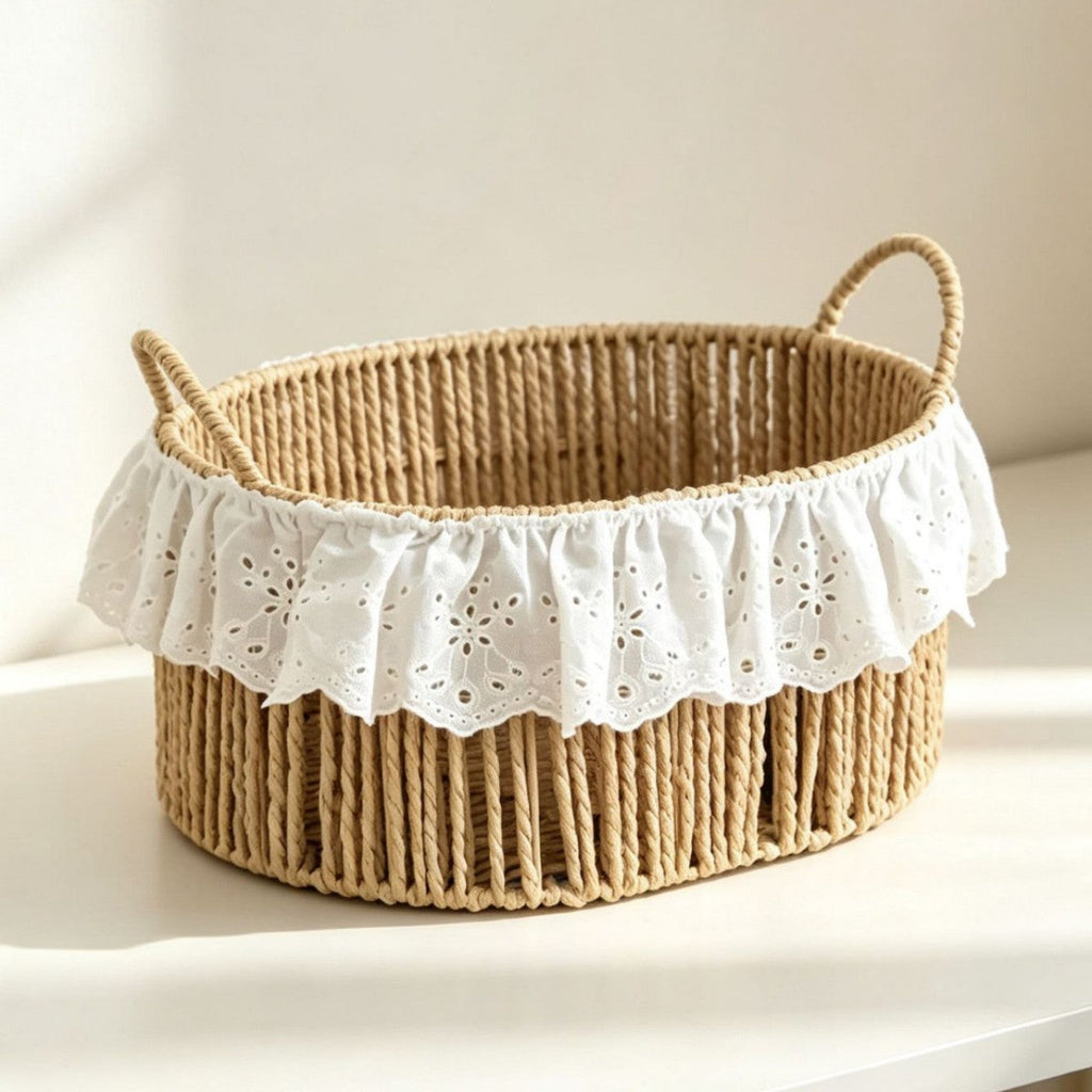 Charming Storage Basket with Ruffle Detail | Kelmera