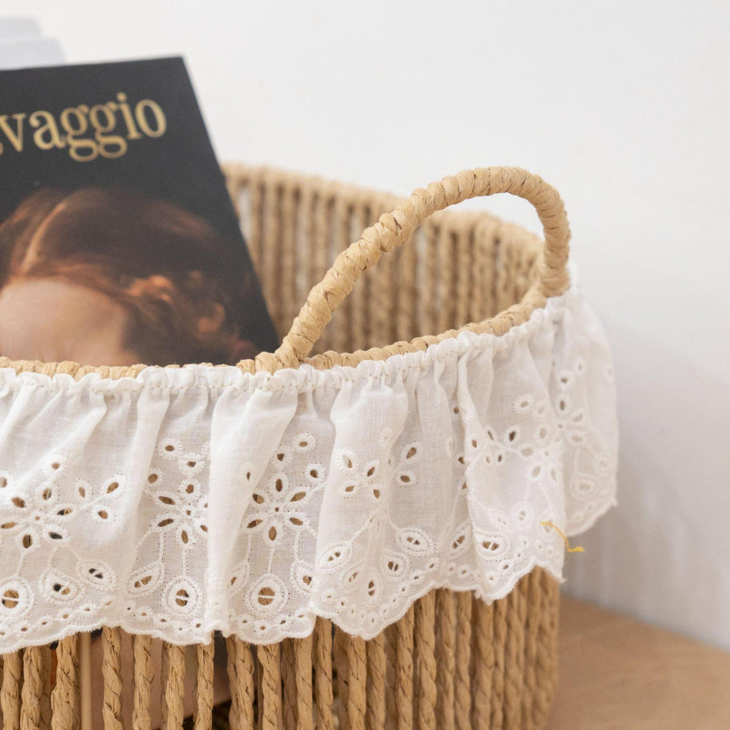 Charming Storage Basket with Ruffle Detail | Kelmera