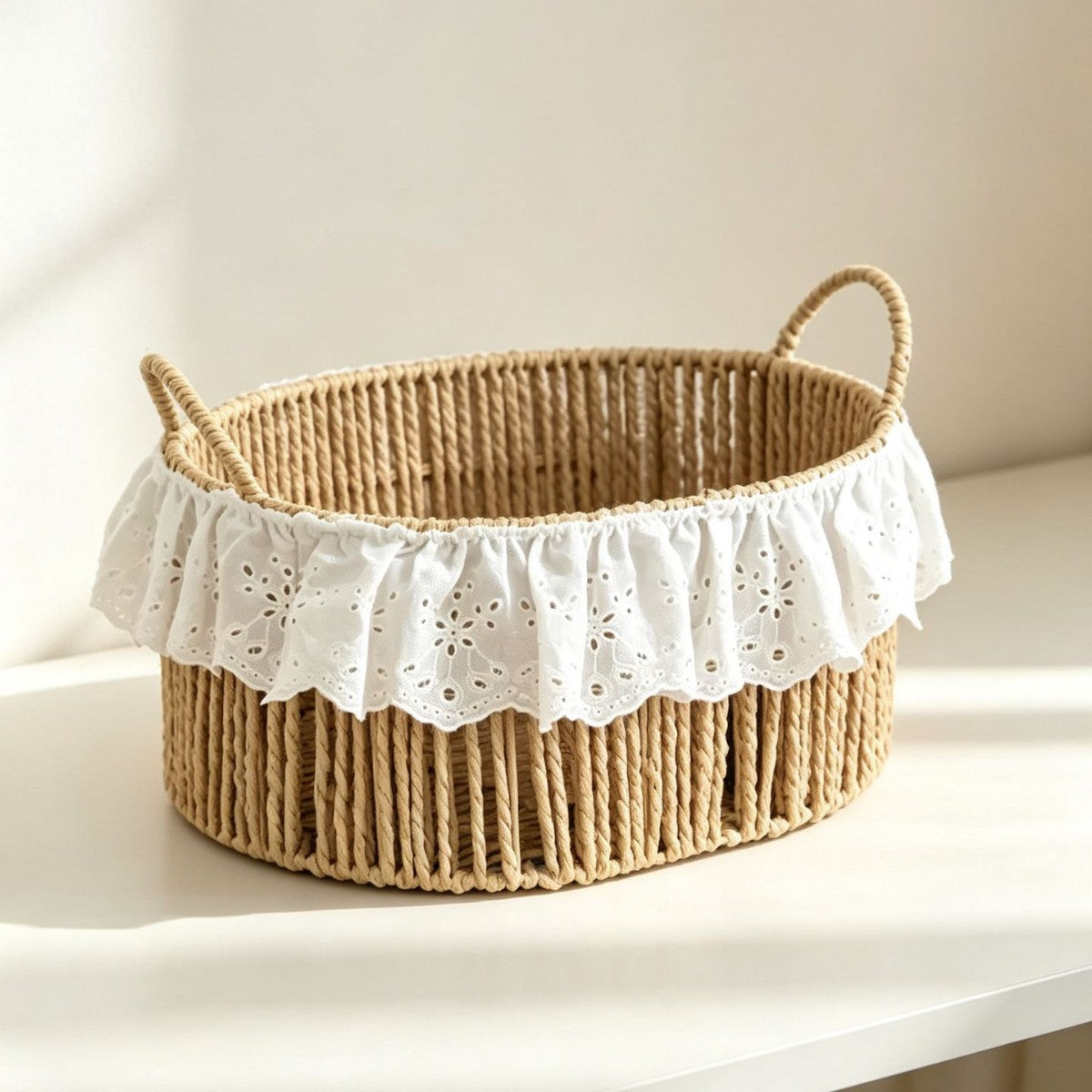 Charming Storage Basket with Ruffle Detail | Kelmera