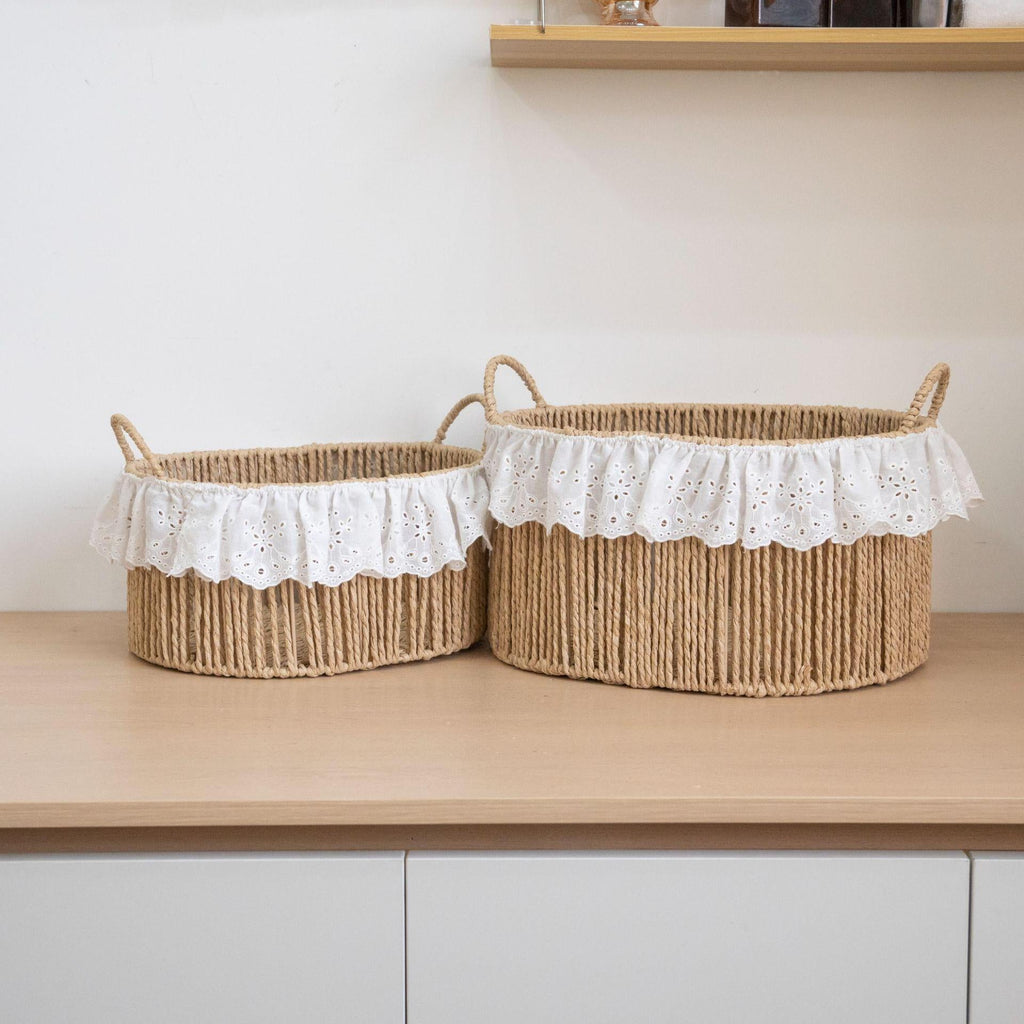 Charming Storage Basket with Ruffle Detail | Kelmera