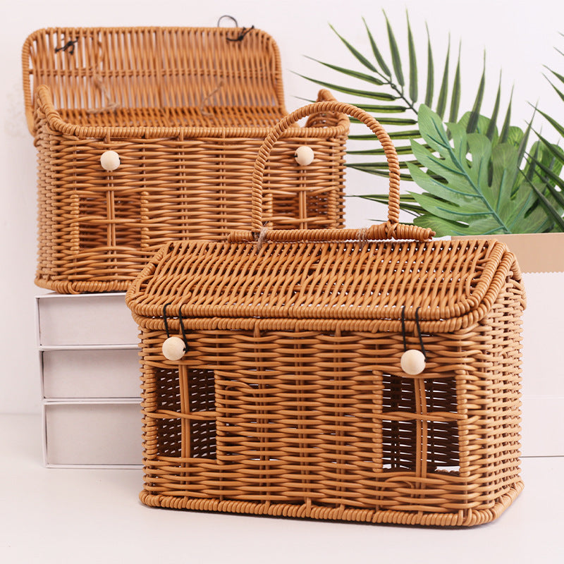 Charming Woven Storage Basket with Lid | Kelmera