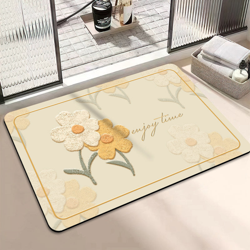 Chic Inspirational Floral Bath Mat | Kelmera