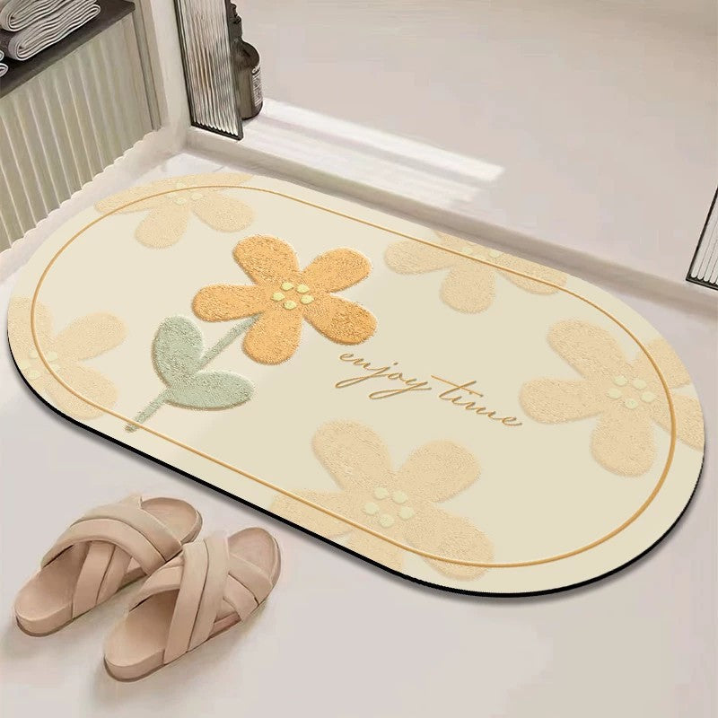 Chic Inspirational Floral Bath Mat | Kelmera