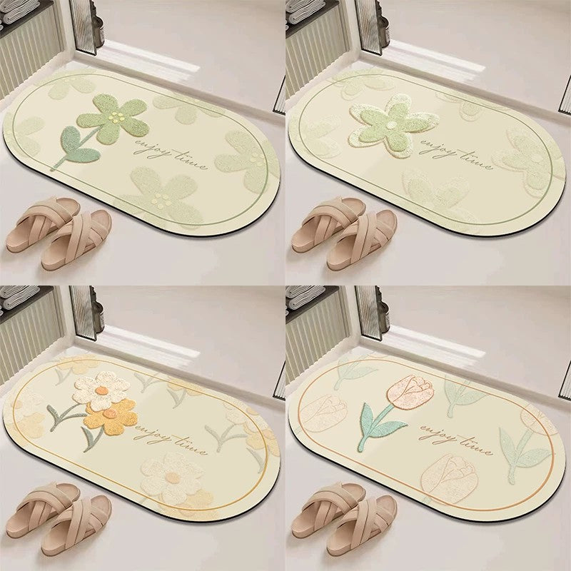 Chic Inspirational Floral Bath Mat | Kelmera