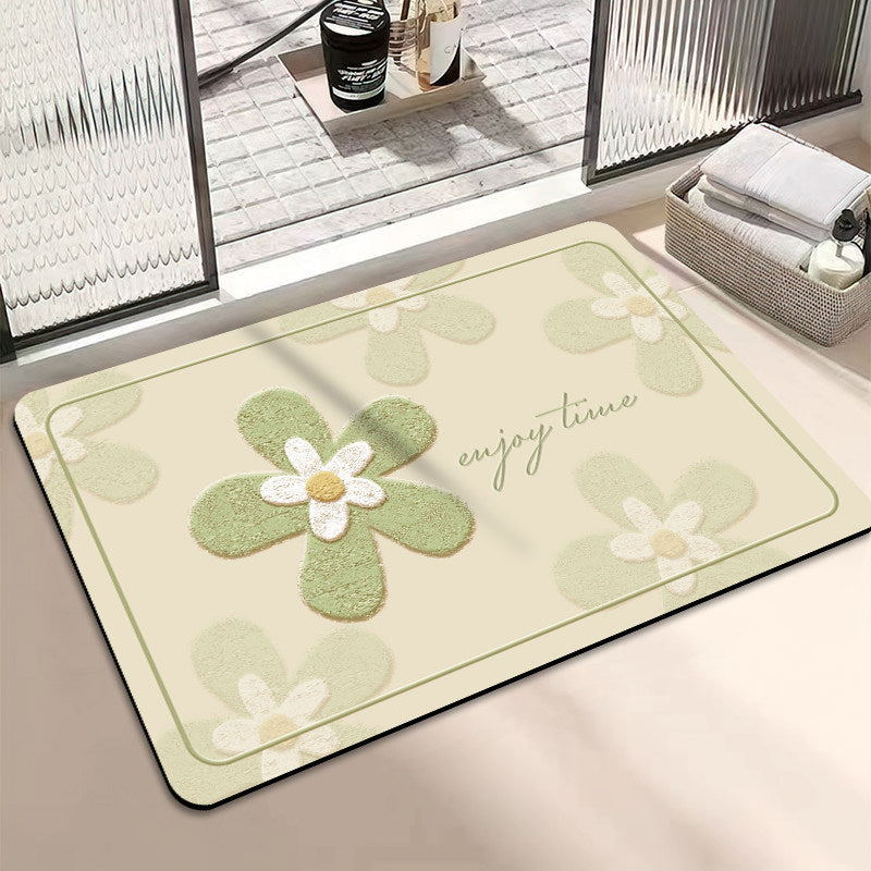 Chic Inspirational Floral Bath Mat | Kelmera