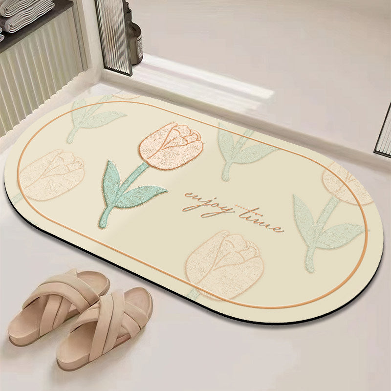 Chic Inspirational Floral Bath Mat | Kelmera