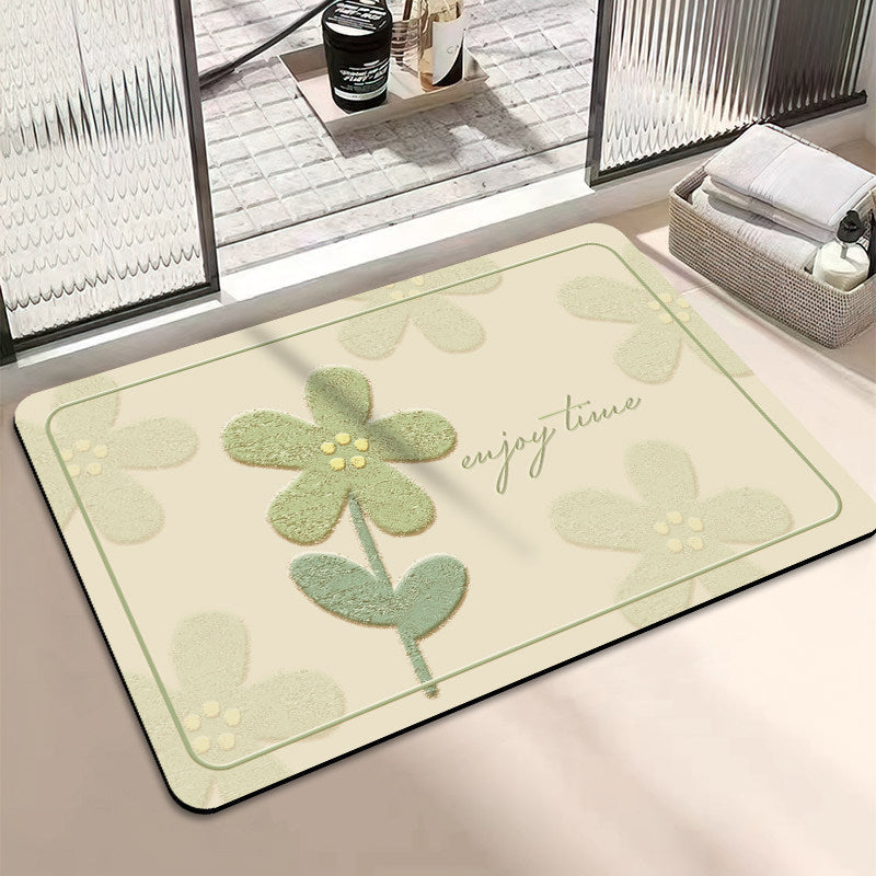 Chic Inspirational Floral Bath Mat | Kelmera