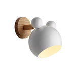 Children's Decorative Wall Lamp with Wooden Background and Bear Ears | Kelmera