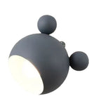 Children's Decorative Wall Lamp with Wooden Background and Bear Ears | Kelmera