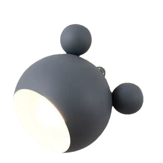 Children's Decorative Wall Lamp with Wooden Background and Bear Ears | Kelmera