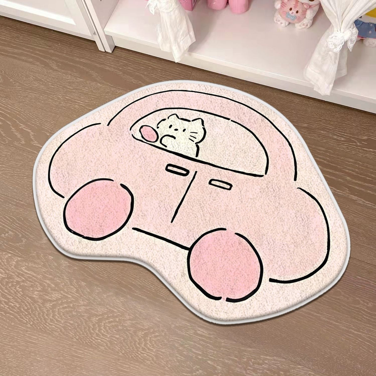 Children's Playful Cat-Shaped Area Mat | Kelmera