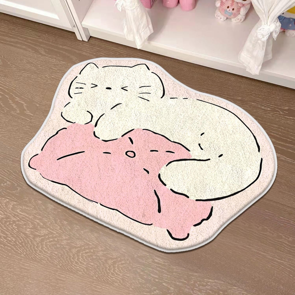Children's Playful Cat-Shaped Area Mat | Kelmera