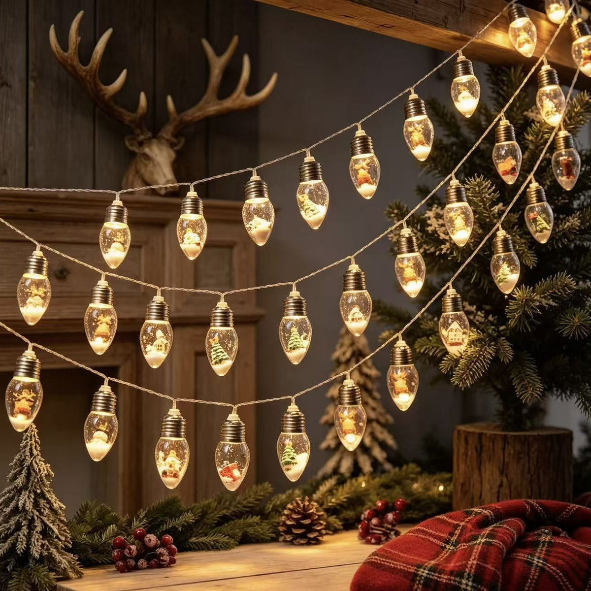 Christmas Snow Globe LED Lamp String Lights | Kelmera