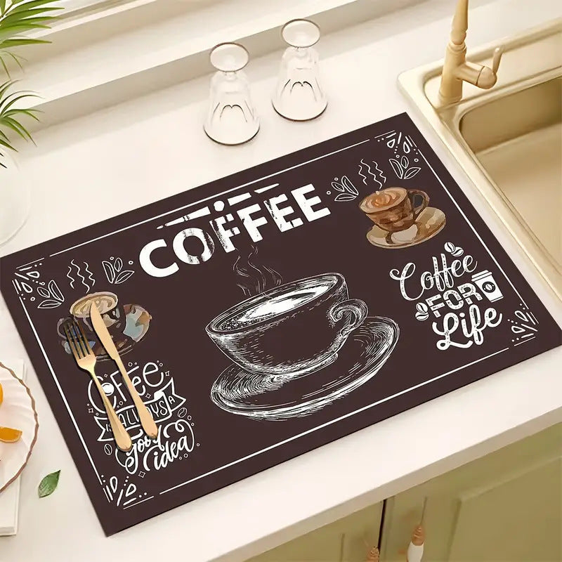 Coffee-Themed Kitchen Anti-Fatigue Mat | Kelmera