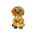 Colored Glass Mosaic Puppy Nightstand Lamp | Kelmera