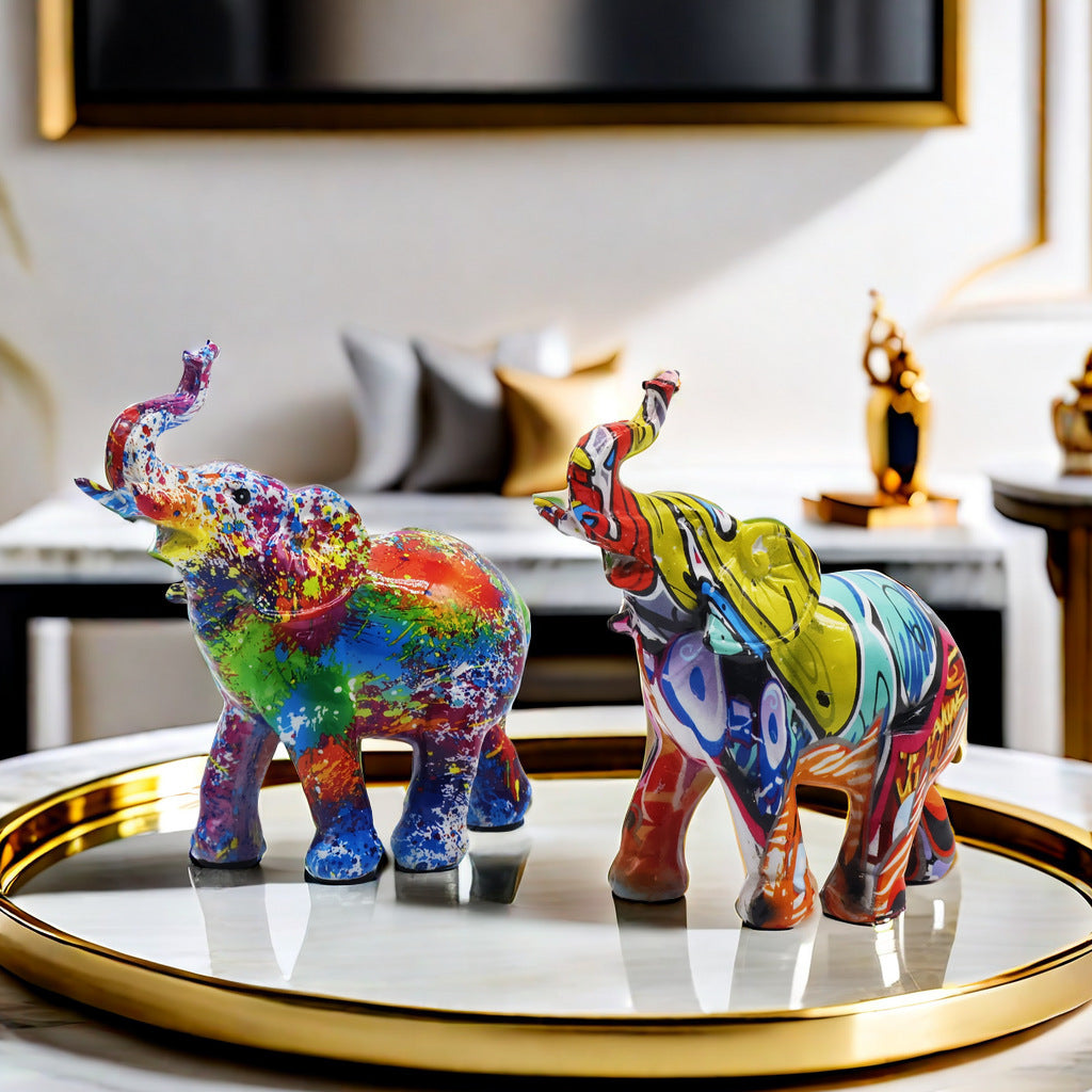 Colorful Elephants Figure | Kelmera