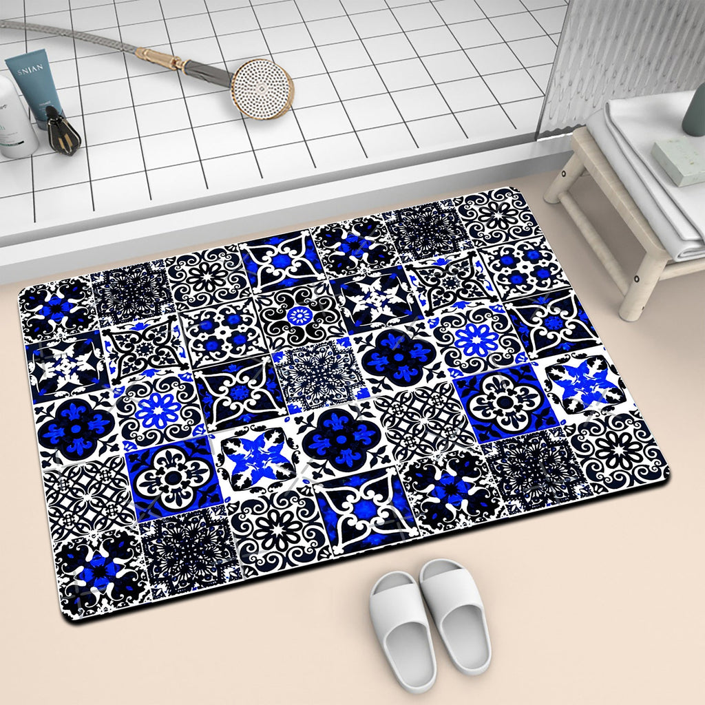 Colorful Geometric Pattern Bath Mat | Kelmera