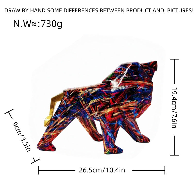 Colorful Lion Figure made of High-Quality Resin | Kelmera