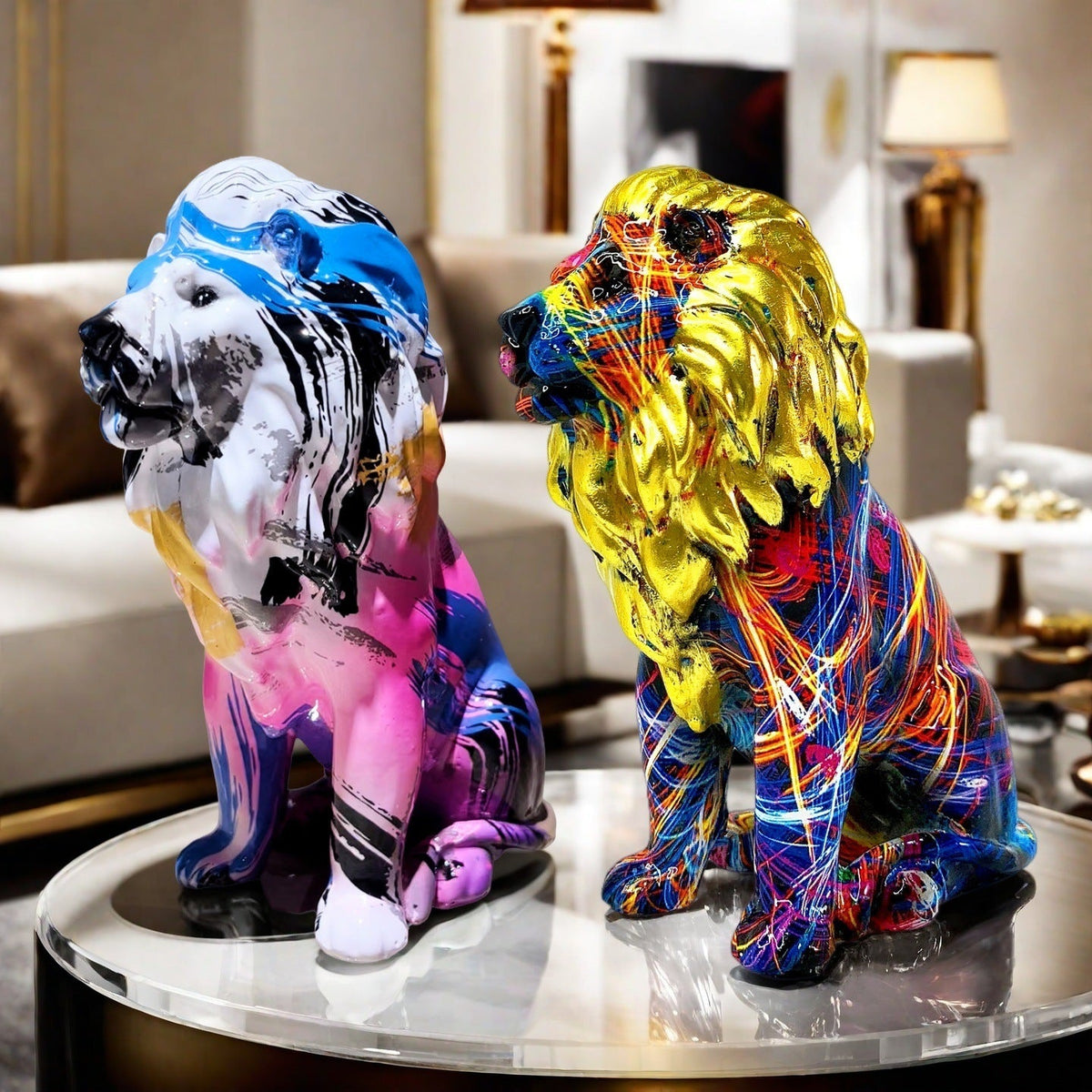 Colorful Lion Sculpture | Kelmera