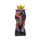 Colorful Lions Sculpture with Crown | Kelmera