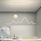 Contemporary Wave LED Pendant Light with Moon Globe Accent | Kelmera