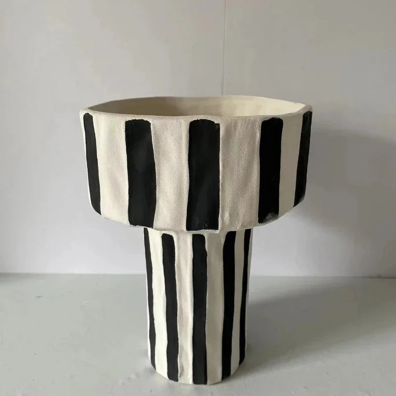 Coreda Striped Ceramic Vase