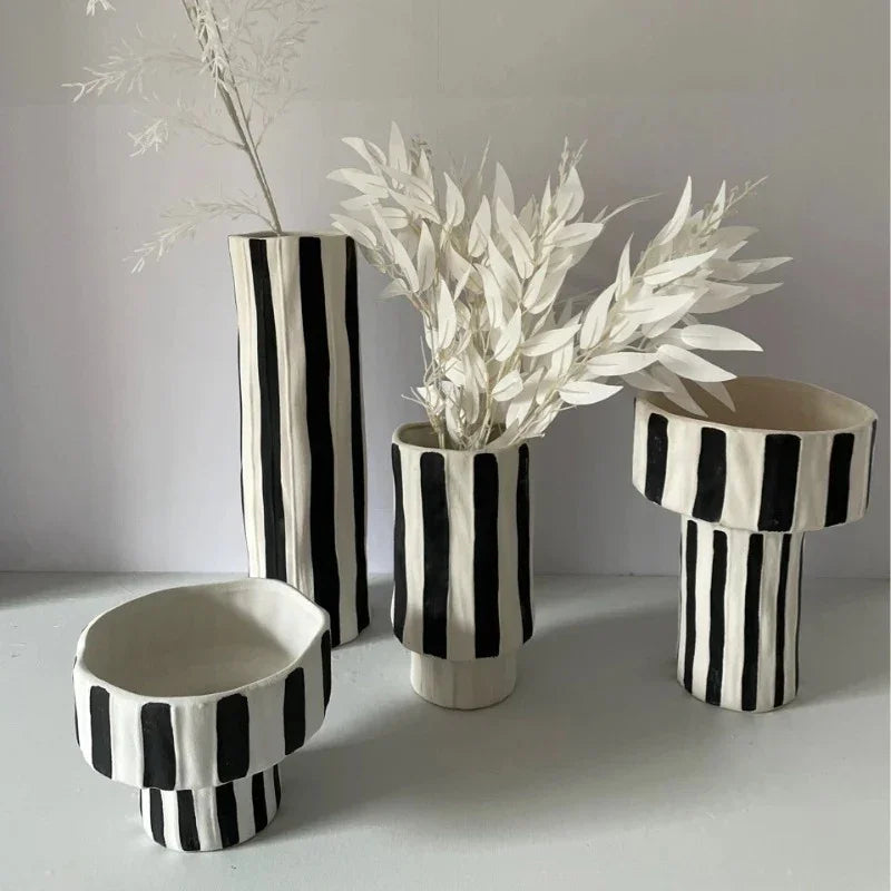 Coreda Striped Ceramic Vase