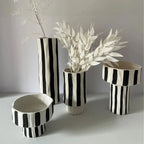 Coreda Striped Ceramic Vase