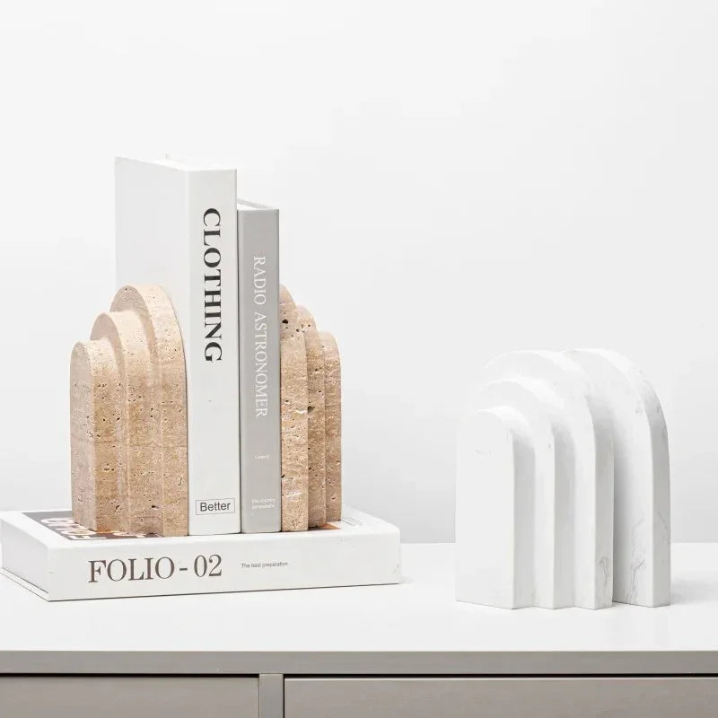 Corvova Travertine Bookends