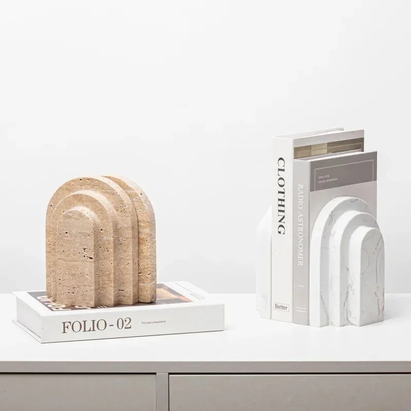 Corvova Travertine Bookends