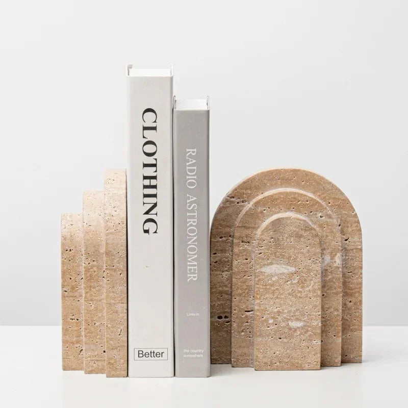 Corvova Travertine Bookends