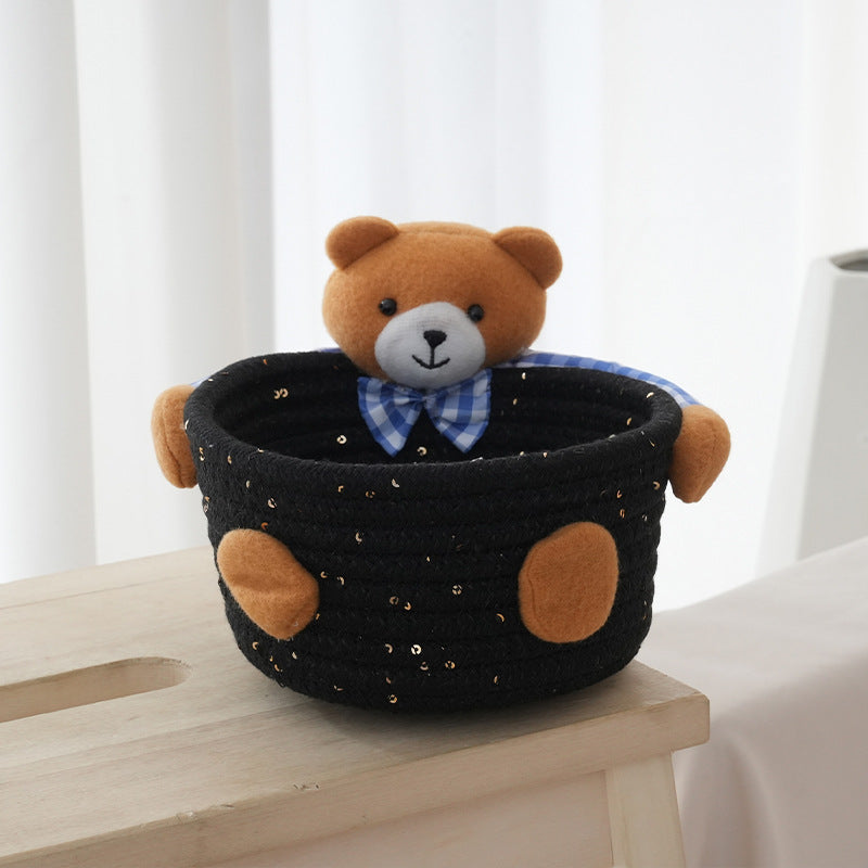 Cozy Storage Basket with Bear Motif | Kelmera