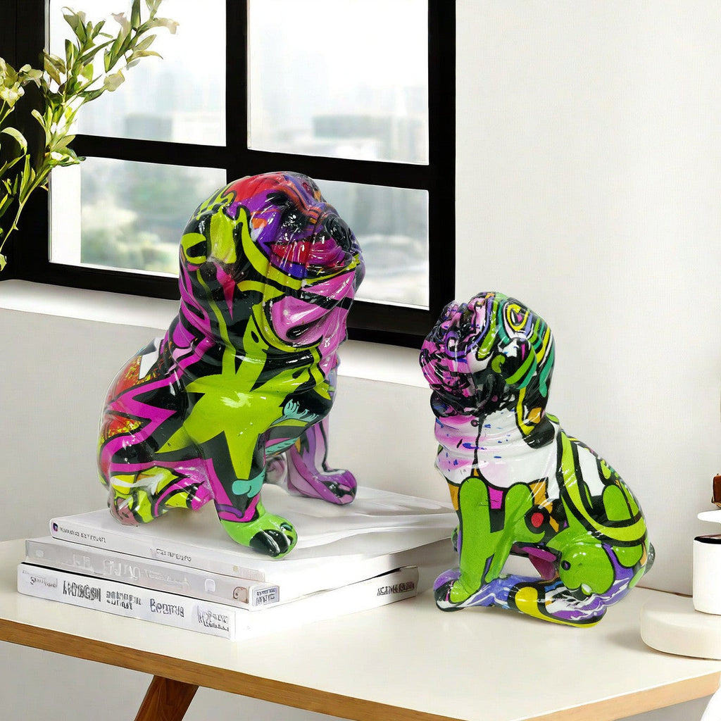 Creative Bulldog Figure made of Hand-Painted Resin | Kelmera
