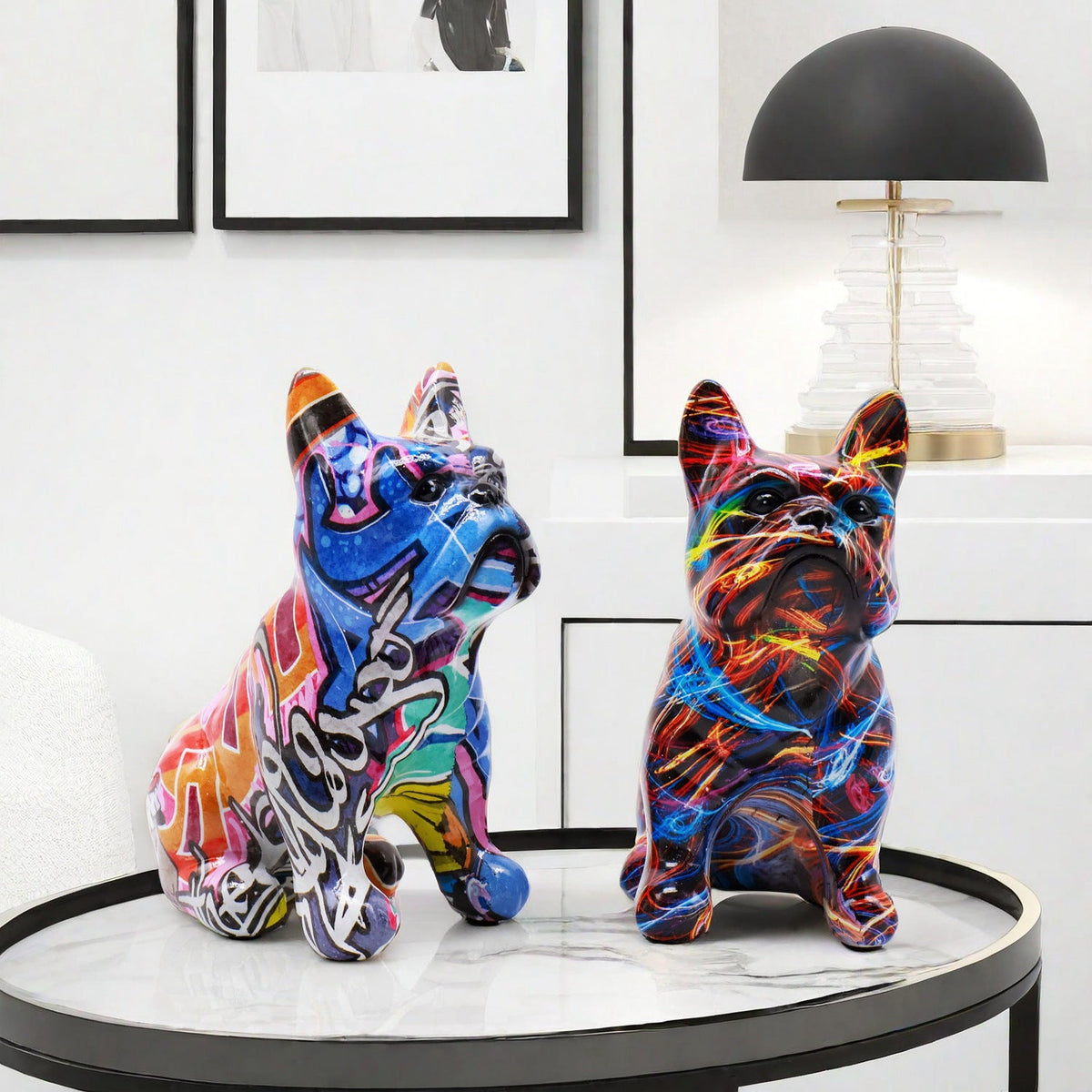 Creative Bulldog Figure made of Hand-Painted Resin | Kelmera