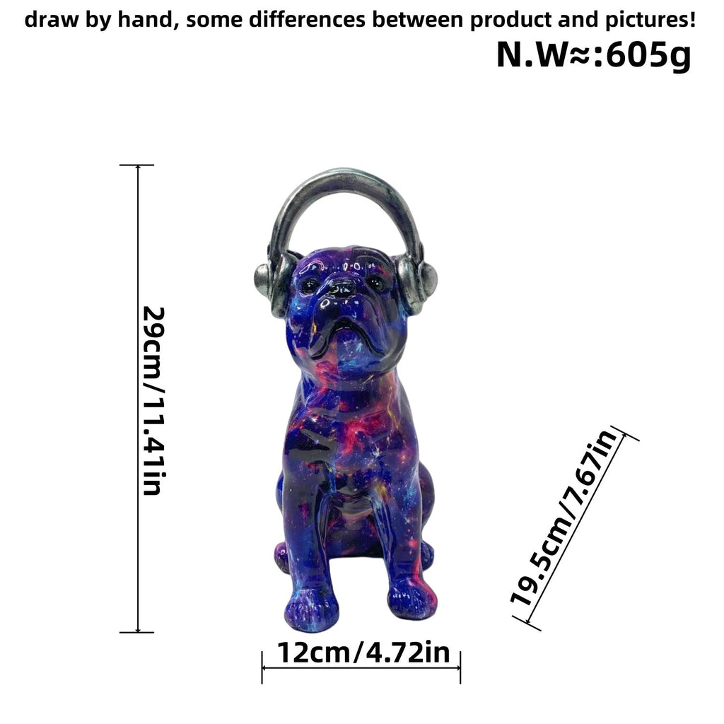 Creative Bulldog Sculpture with Headphones | Kelmera
