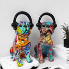 Creative Bulldog Sculpture with Headphones | Kelmera