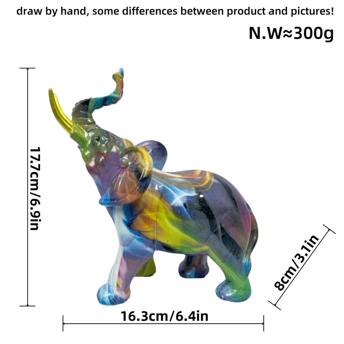 Creative Elephant Figurine with Colorful Design | Kelmera