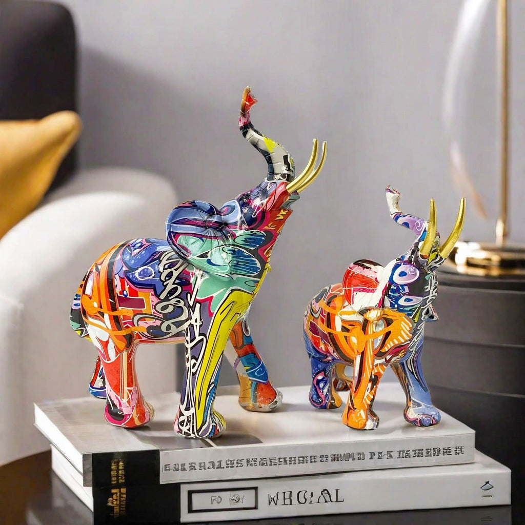 Creative Elephant Figurine with Colorful Design | Kelmera