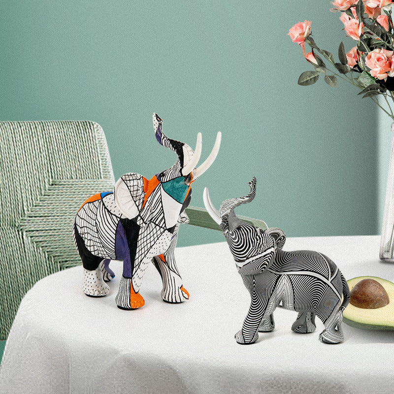 Creative Elephant Figurine with Colorful Design | Kelmera